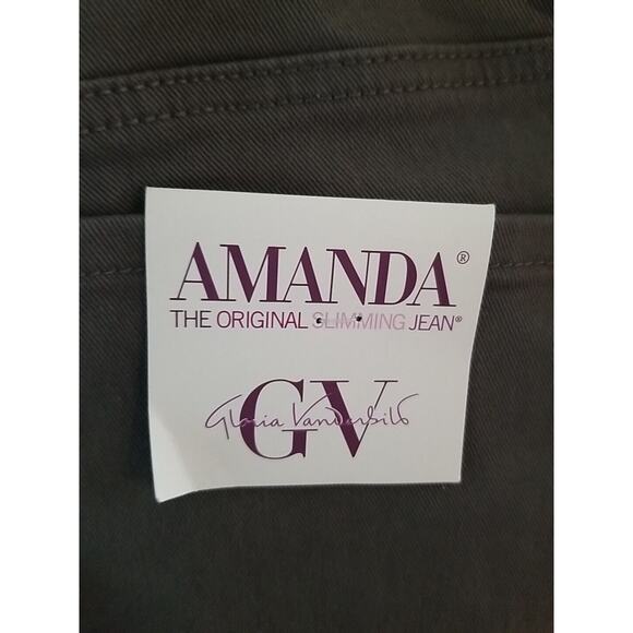 Gloria Vanderbilt Amanda Slimming Jeans Women sz 24W Short Gray‎ Stretch Pants - Picture 5 of 14